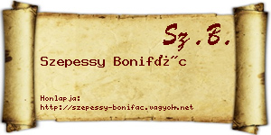 Szepessy Bonifác névjegykártya